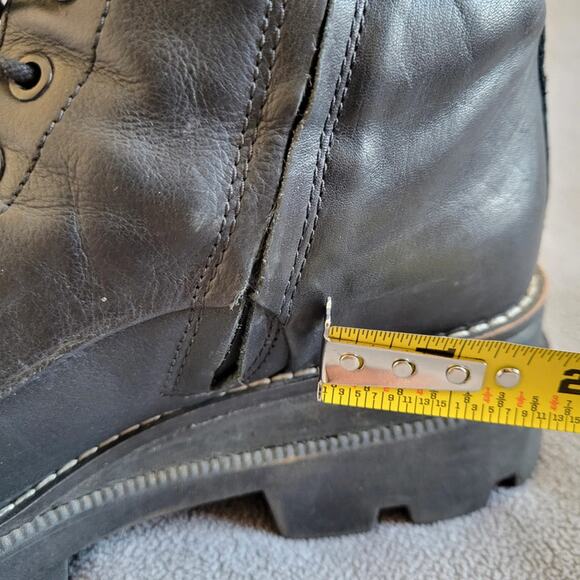 SAM EDELMAN GARRET Shoes Boots Womens 8 Combat Leather Lace Up Inner Zip Motor - Picture 5 of 14